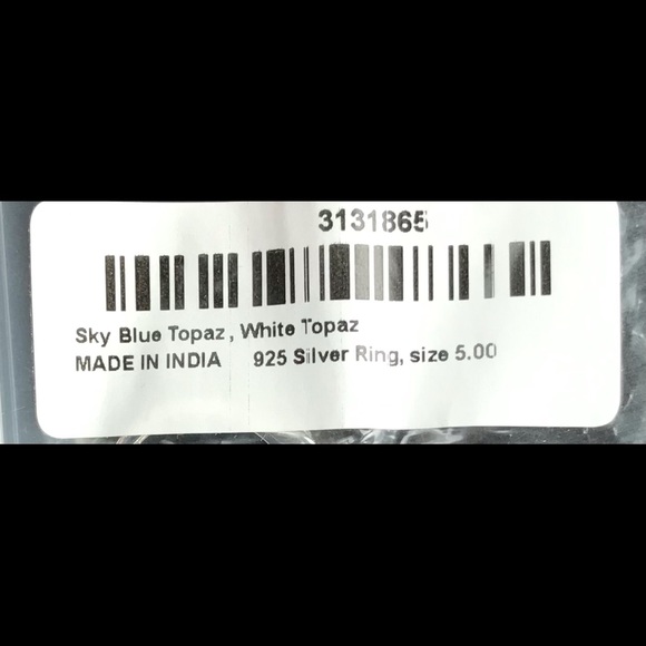 Sky Blue & White Topaz Ring Set in Sterling Silver - Picture 6 of 6